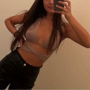 SHEIN purple wrap top